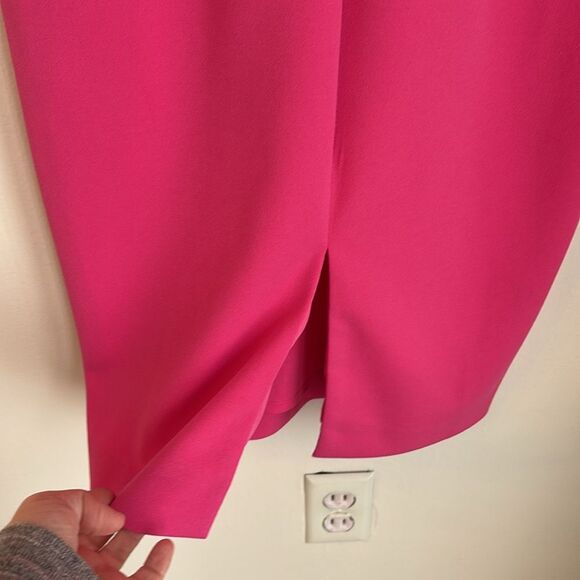 Alexia Admor Women’s ODETTE PUFF SLEEVES hot pink  midi DRESS size small EUC - Picture 11 of 15